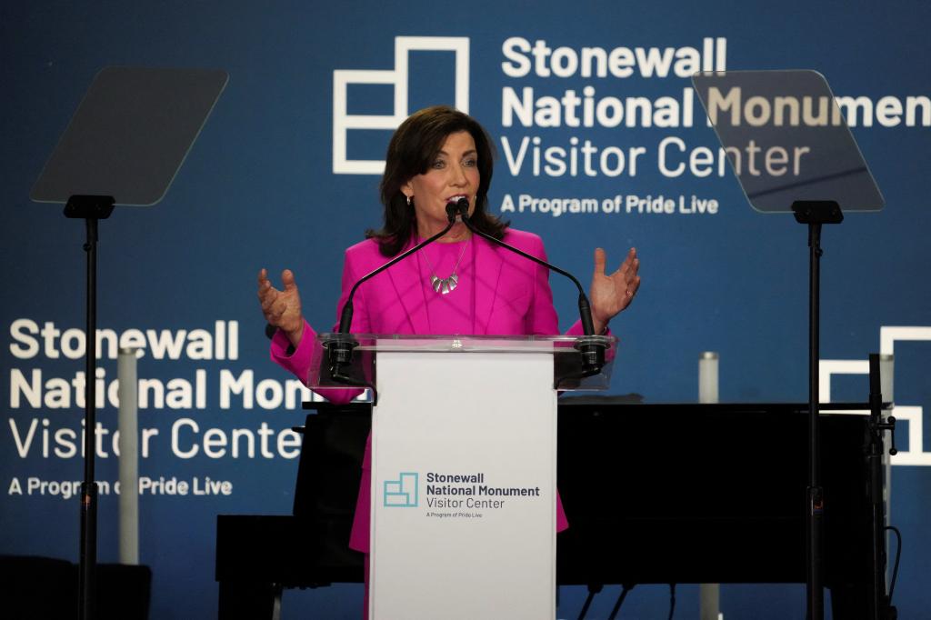 Gov. Kathy Hochul attends the Grand Opening Ceremony for the Stonewall National Monument Visitor Center (SNMVC), the first LGBTQIA+ visitor center within the U.S. National Park Service, in New York City, U.S., June 28, 2024