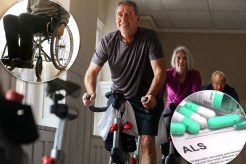 Spin class, senior or man on bike in workout or training for cycling progress, health or wellness. Gym, group challenge or confident elderly person on bicycle machine for fitness, exercise and cardio; Shutterstock ID 2472927675; purchase_order: -; job: -; client: -; other: -