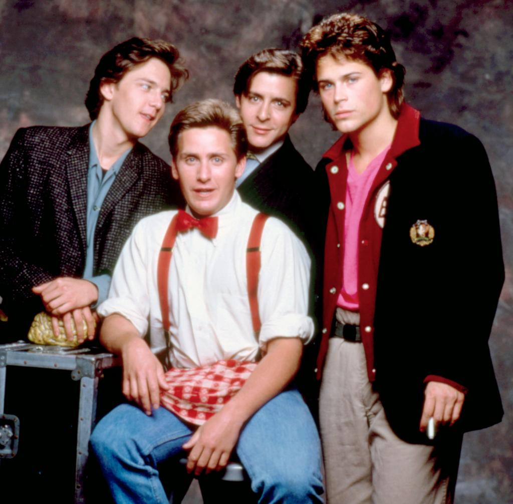 Andrew McCarthy, Emilio Estevez, Judd Nelson and Rob Lowe in 1985