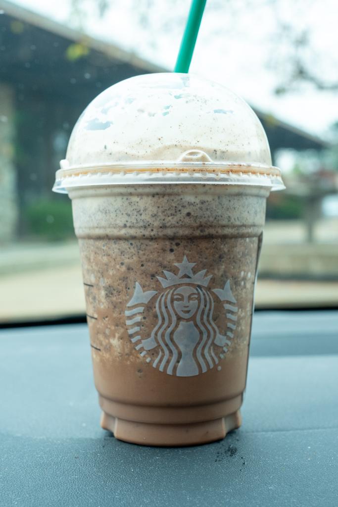 Starbucks Frappuccino beverage close-up, Moraga, California, December 4, 2021. Photo courtesy Sftm. (Photo by Gado/Getty Images)