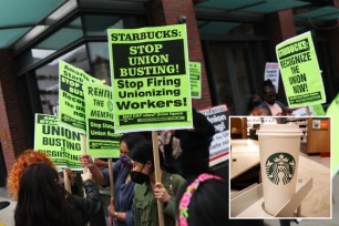 Starbucks protesters and coffee