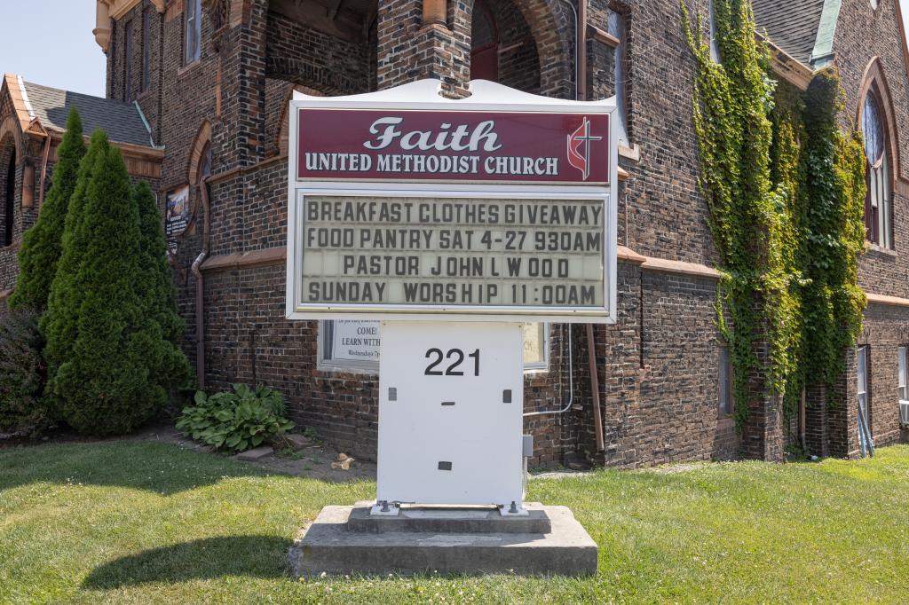 The church sign.