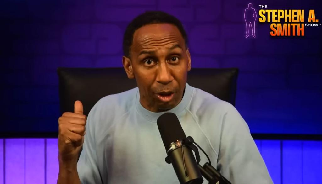Stephen A. Smith during his podcast.