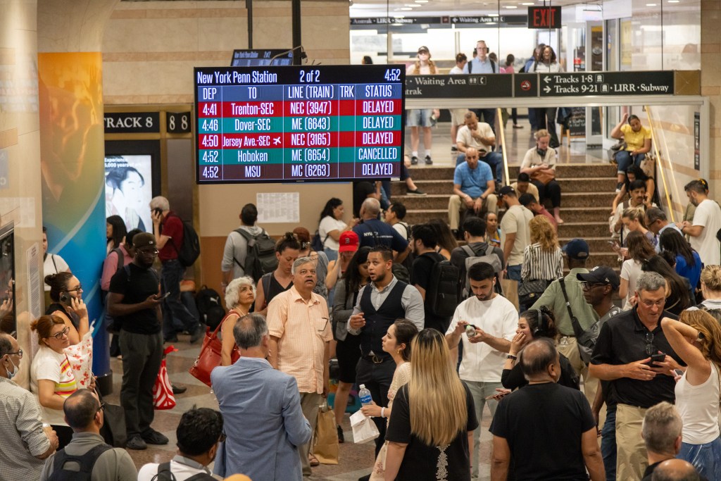 All NJ Transit and Amtrak trains out of Penn Station have been halted due to an equipment failure.