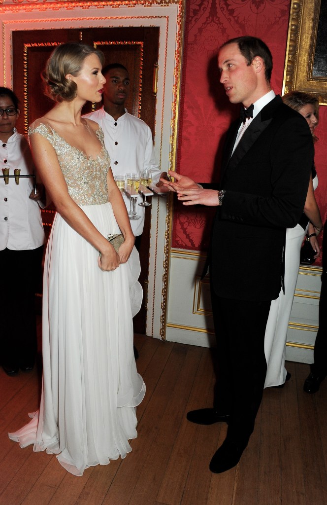 Taylor Swift and Prince William at the Winter Whites Gala in November 2013.