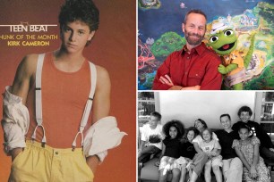 kirk cameron in a teen beat poster, kirk cameron and chelsea noble and their six children, Adventures with Iggy and Mr. Kirk