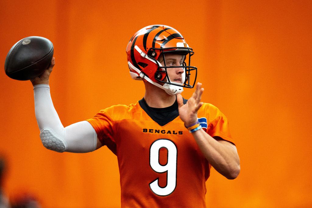 Joe Burrow throws Tuesday during minicamp.