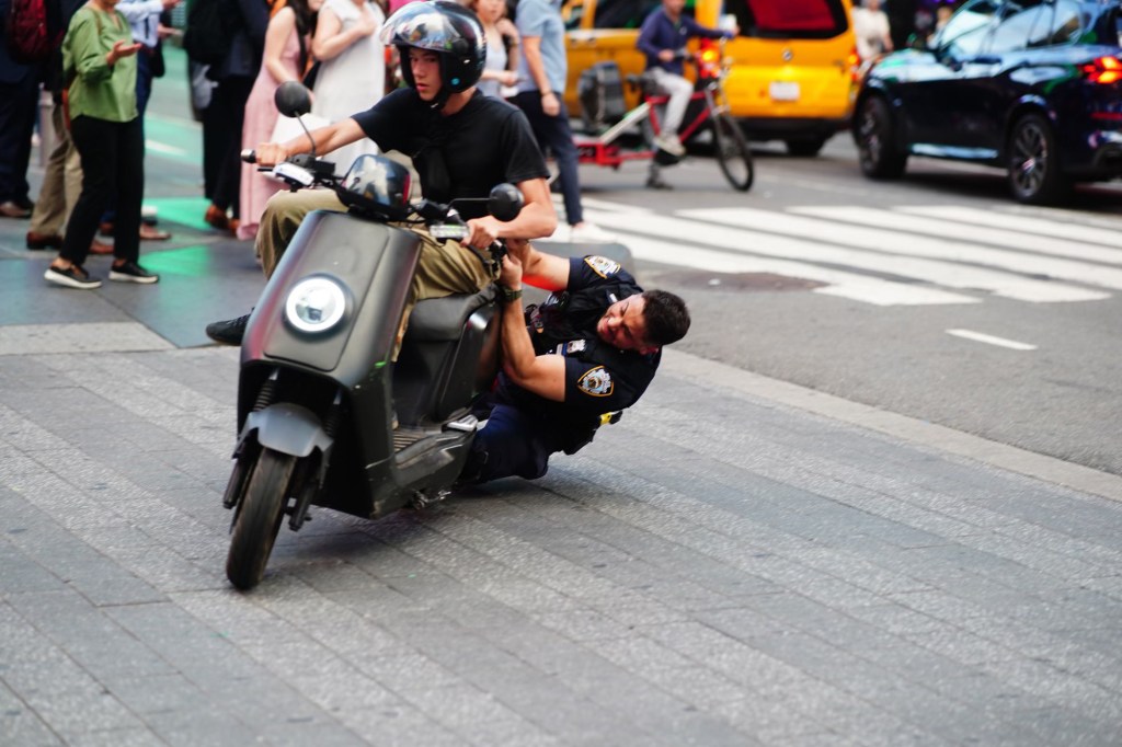 Times Square Public Safety, Midtown South and Midtown North precincts conducted a joint Moped Operation. 