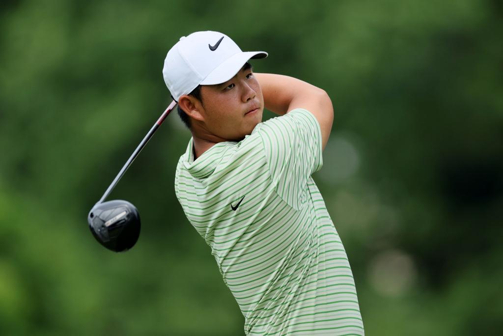 Tom Kim is in contention at the Travelers Championship.