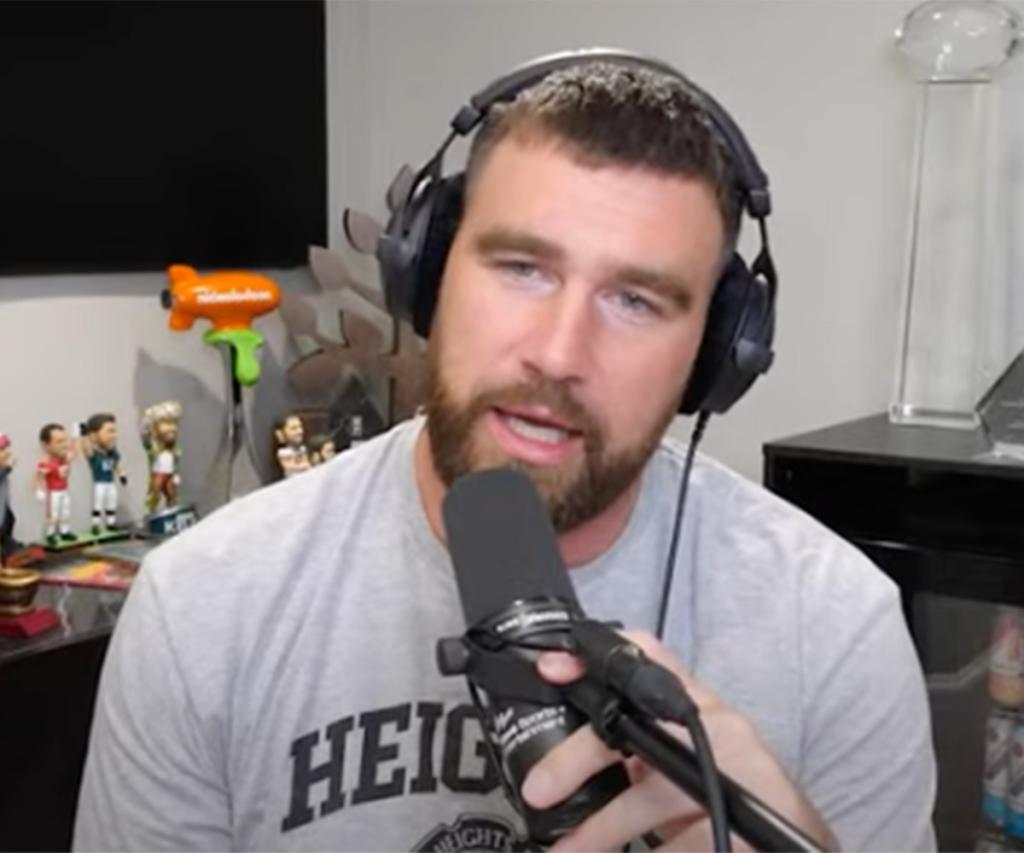 Travis Kelce and Jason Kelce talks about Jason's interest in becoming a minority owner in the Eagles during the latest installment of their "New Heights" podcast on June 12, 2024. 