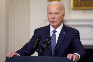 Biden delivers remarks on the Middle East in the State Dining room at the White House in Washington, U.S., May 31, 2024.