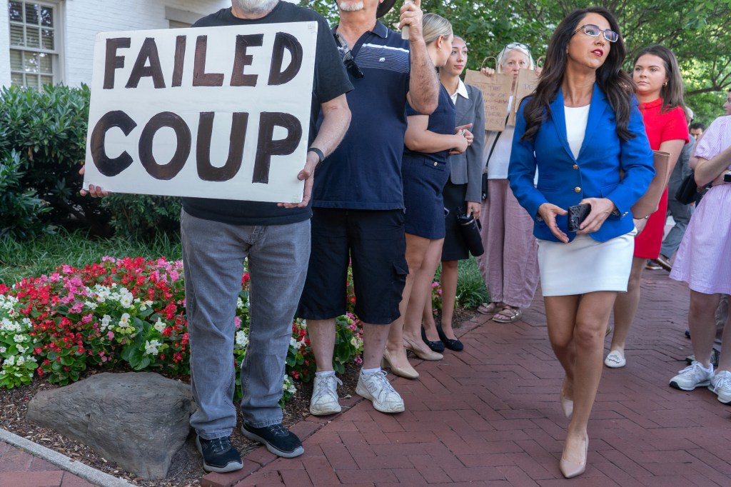 Rep. Lauren Boebert (R-CO) arrives for a House Republicans Conference meeting at the Capitol Hill Club on June 13, 2024 in Washington, DC.