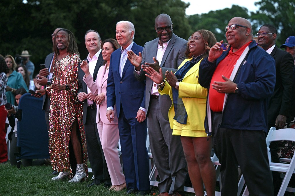 The 81-year-old president was spotted remaining virtually motionless for a chunk of time even as others danced alongside him. 