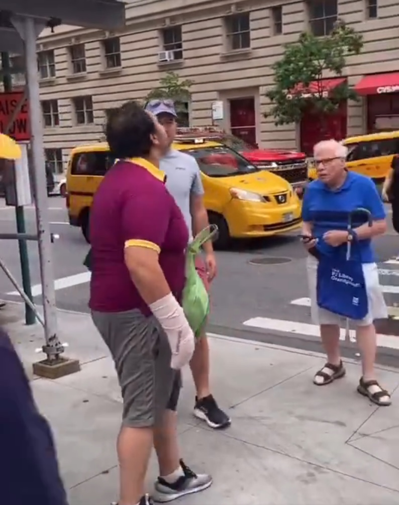 Alleged bigot spitting on older Jewish man