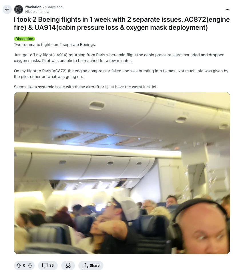 Passengers on a recent United Airlines flight were sent into a panic when an automated emergency announcement came on to tell them to put on their oxygen masks -- even though there wasn't any danger.