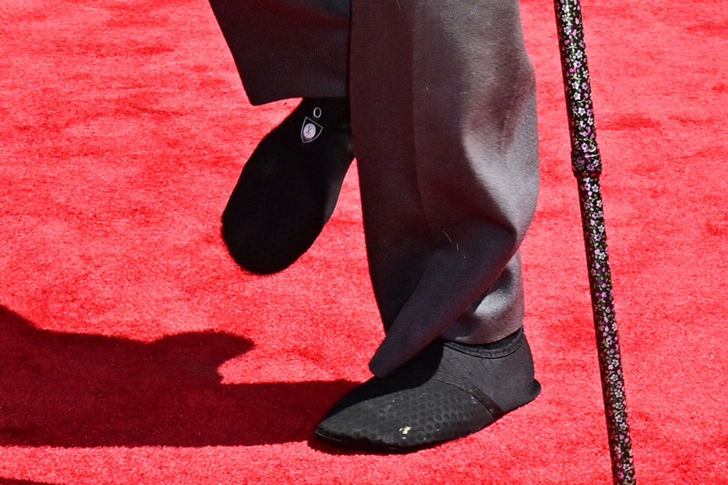 Dick Van Dyke appeared to wear thick, slip-on sock shoes to Carol Burnett's handprint ceremony.