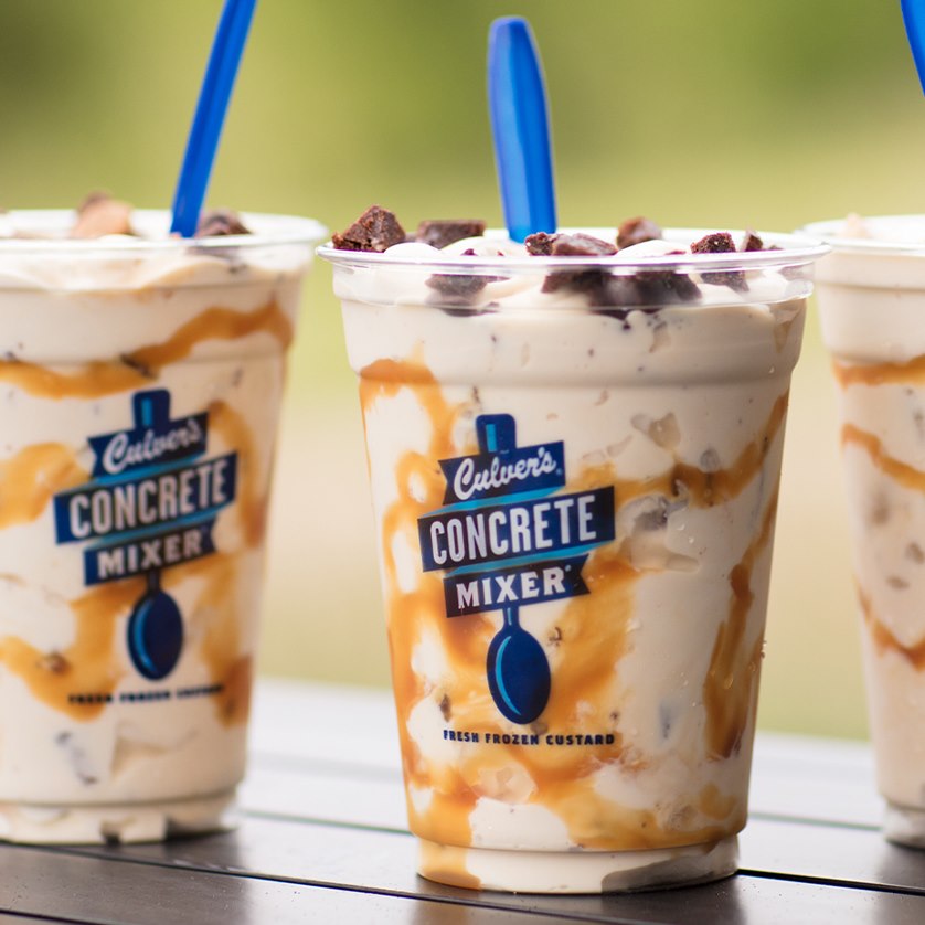 Culver's is known for their concrete mixers, and the highest-calorie mixer is the Berry Happy Birthday Concrete Mixer.