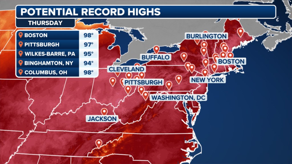 POTENTIAL RECORD HIGHS MAP
