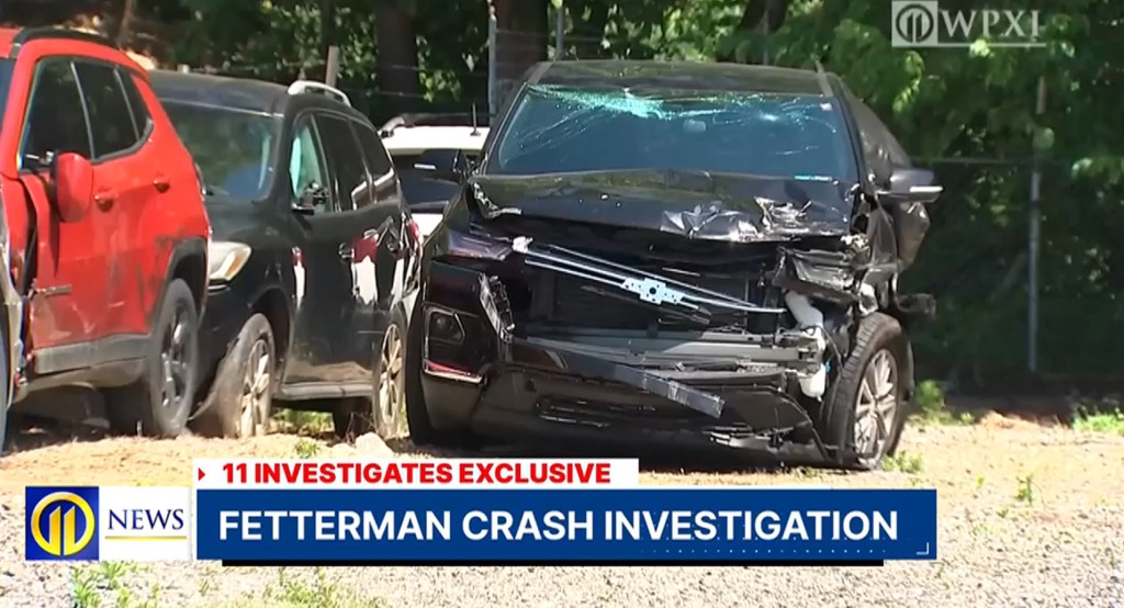 Fetterman's SUV after crash.