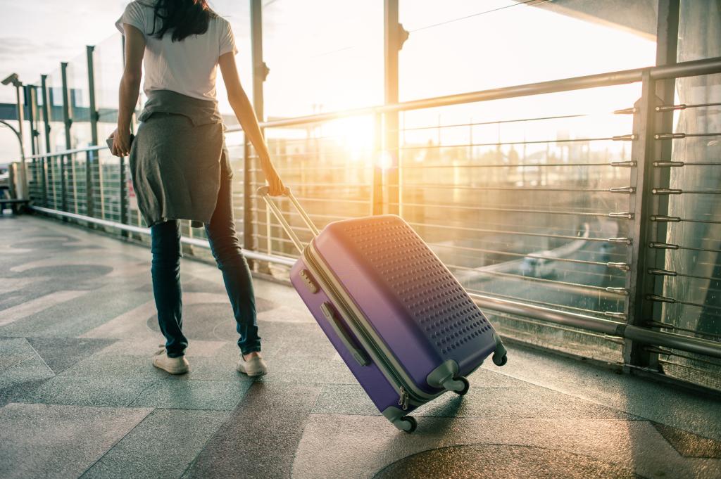 woman with suitcase