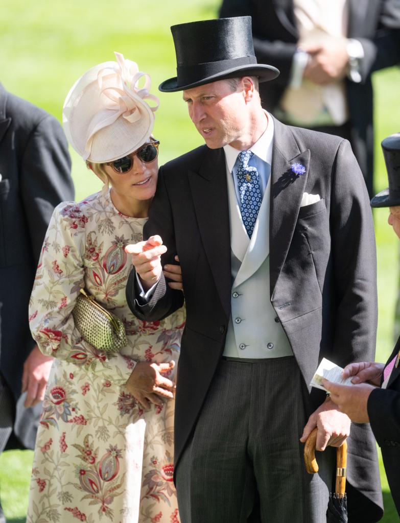 Zara Tindall talking to Prince William at Royal Ascot