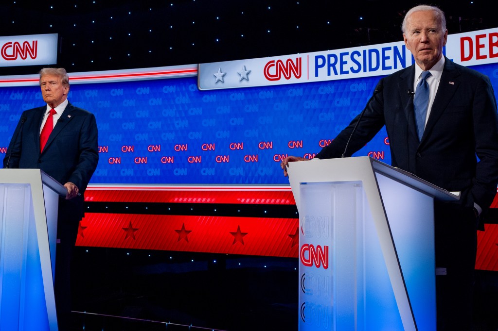 Donald Trump and Joe Biden at the presidential debate