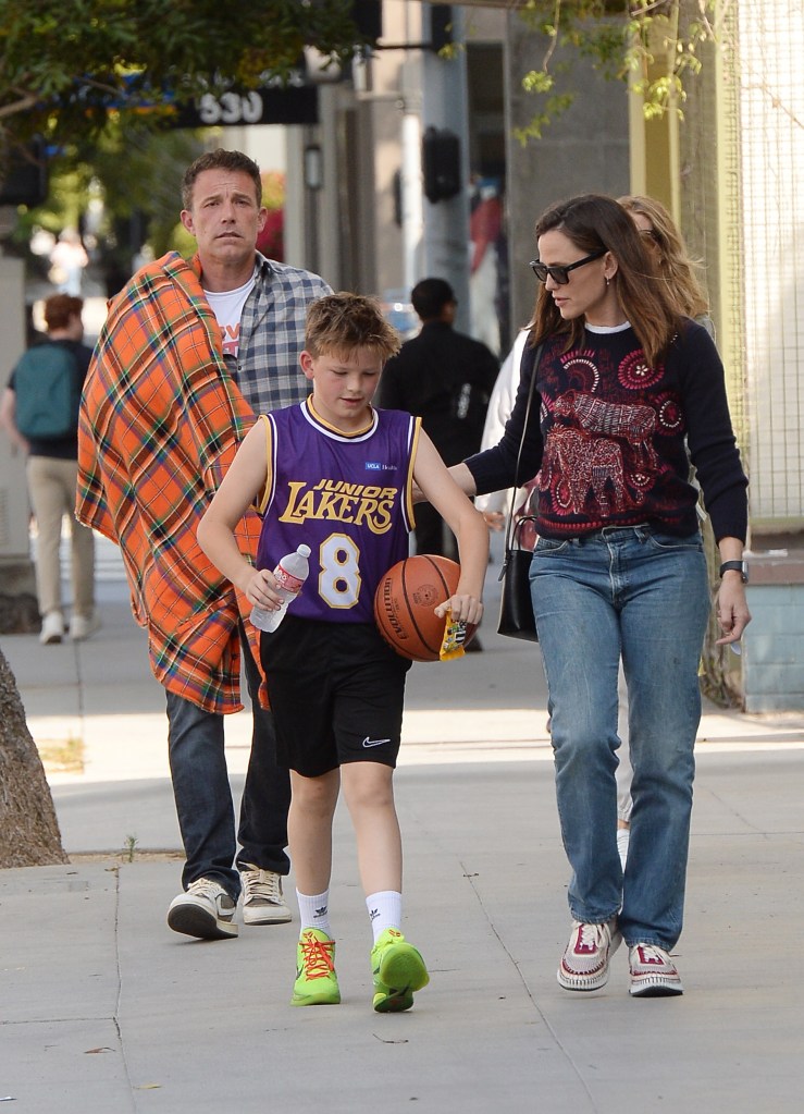 Ben Affleck and Jennifer Garner with their son in Los Angeles