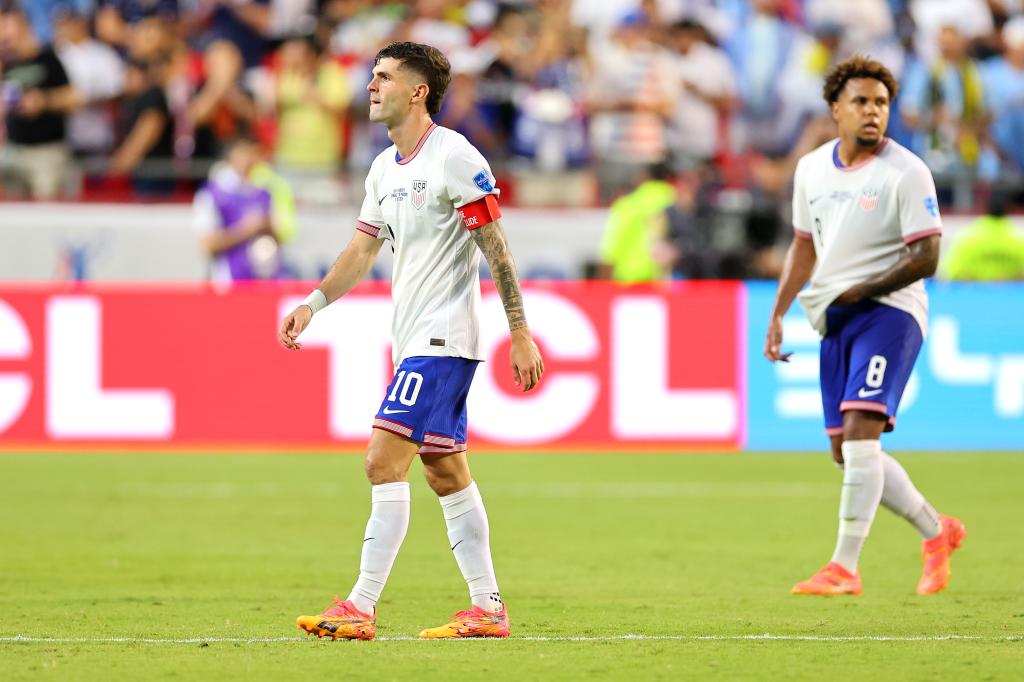 Christian Pulisic of United States reacts during the CONMEBOL Copa America 2024 Group C match on Monday.