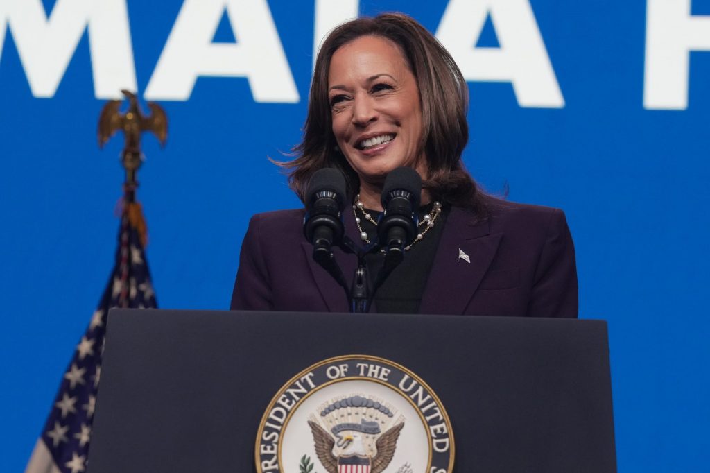 Vice President Kamala Harris speaks at The American Federation of Teachers National Convention Thursday, July 25, 2024, in Houston.