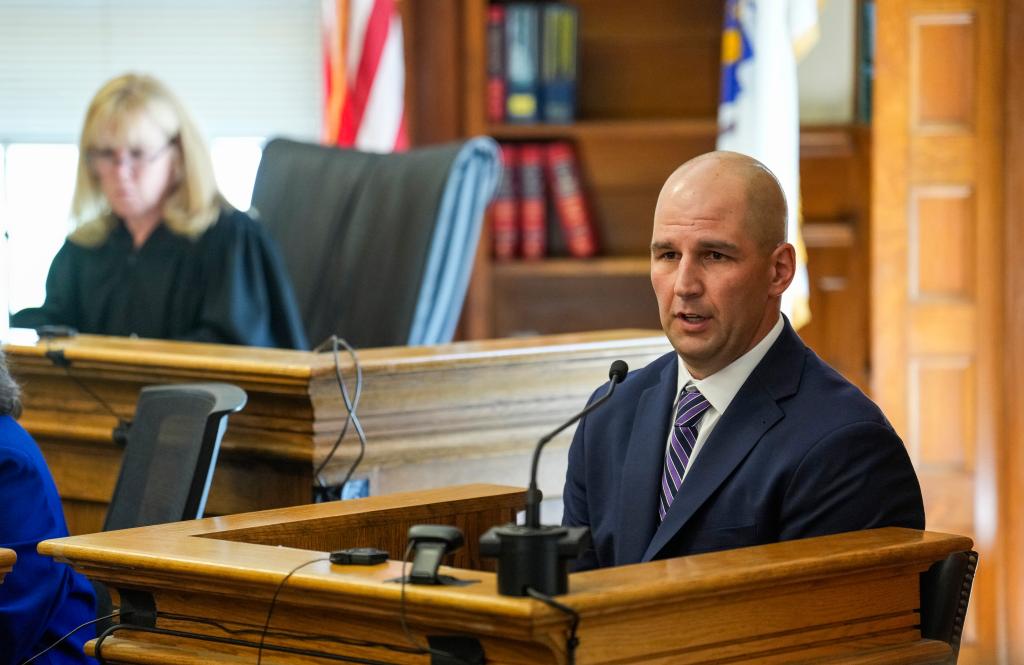 State Trooper Michael Proctor testifying at Karen Read's trial on June 10, 2024.