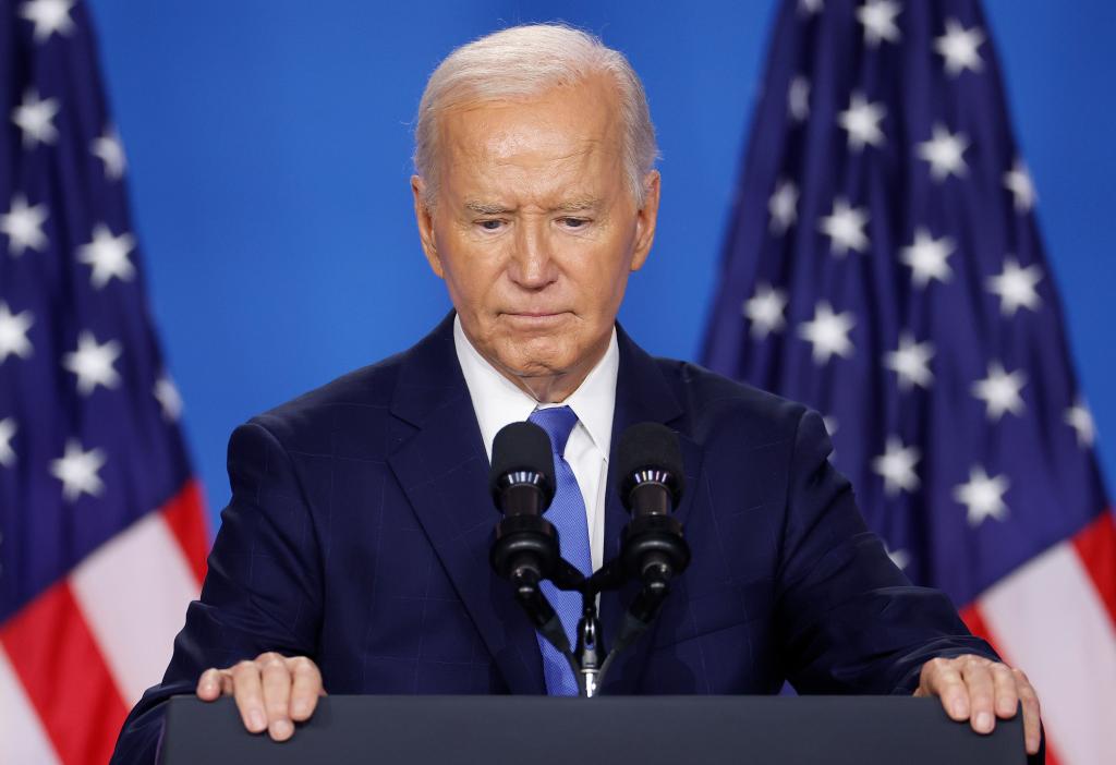 President Joe Biden holds news conference at the 2024 NATO Summit on July 11, 2024 in Washington, DC.