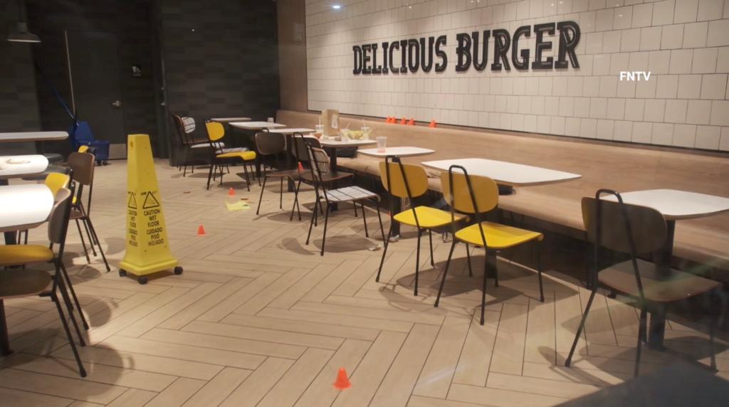 Empty McDonald's after the shooting