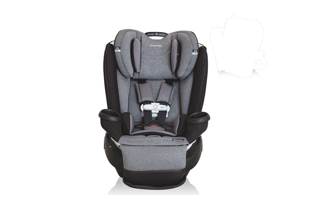 A grey and black baby car seat