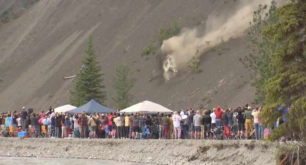 Thousands of Alaskans celebrated July 4th with their signature car launch, where over a dozen automobiles are thrown off a cliff on a remote hillside.