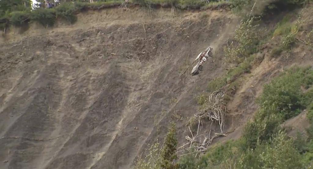 The event welcomed the largest crowd in its history to watch the empty vehicles go airborne and tumble down a steep hill.