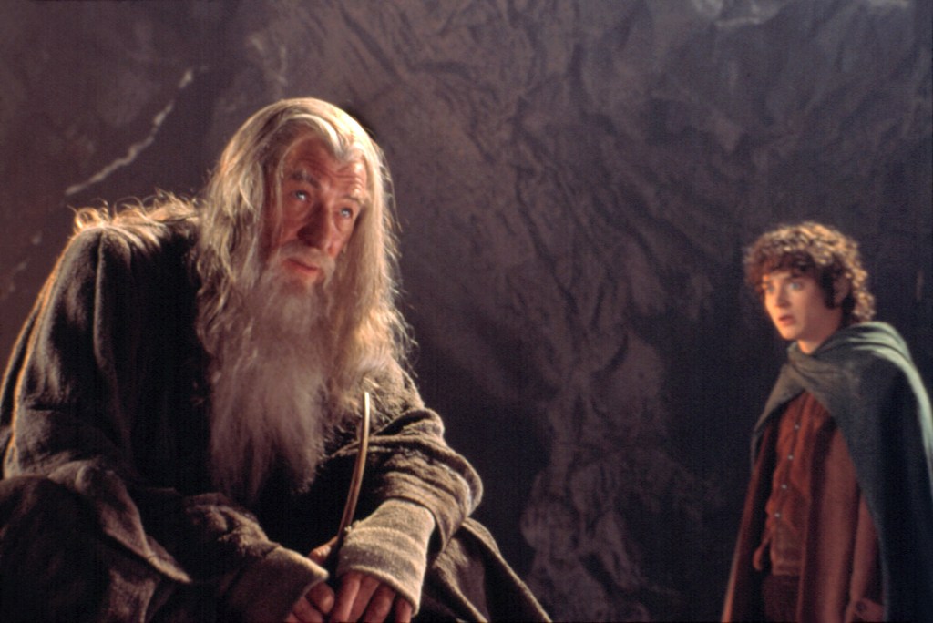 McKellen and Elijah Wood in a scene from "The Lord of the Rings: Fellowship of the Ring."