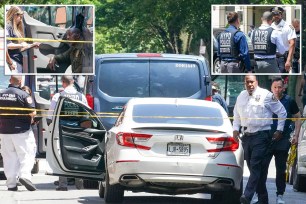 Seated driver of vehicle (van) in front, parked at scene spoke with NYPD