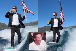 Mark Zuckerberg dons tux in July 4 surfing video while holding beer, US flag