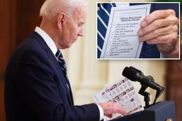 Staff provides Biden with instructions 'on how to enter and exit a room' with large print, pics ahead of events: report