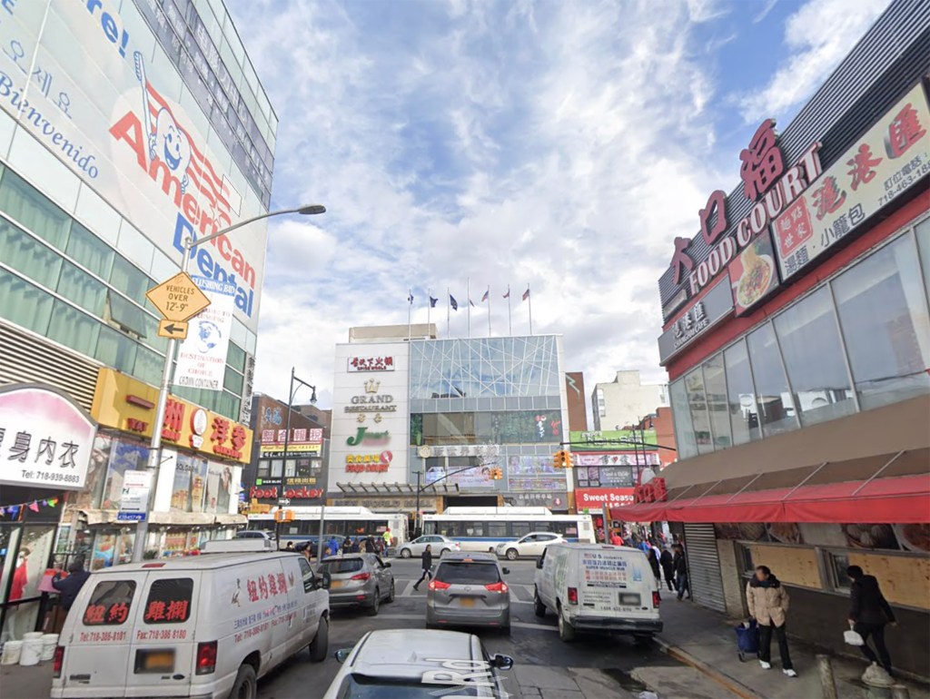 Main Street and 40th Road in downtown Flushing.