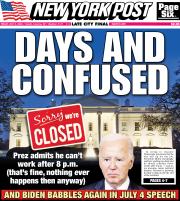 July 5, 2024 New York Post Front Cover