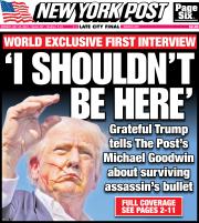 July 15, 2024 New York Post Front Cover