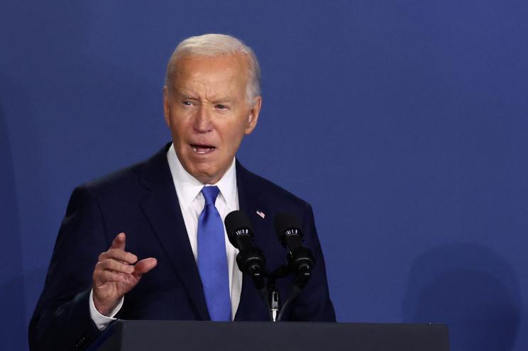 President Joe Biden speaks at a Ukraine Compact meeting, on the sidelines of the NATO's 75th anniversary summit in Washington, U.S. July 11, 2024.