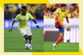 Brazil star Vinicius Junior and Colombia standout Luis Diaz go toe to toe at Levi's Stadium on July 2.