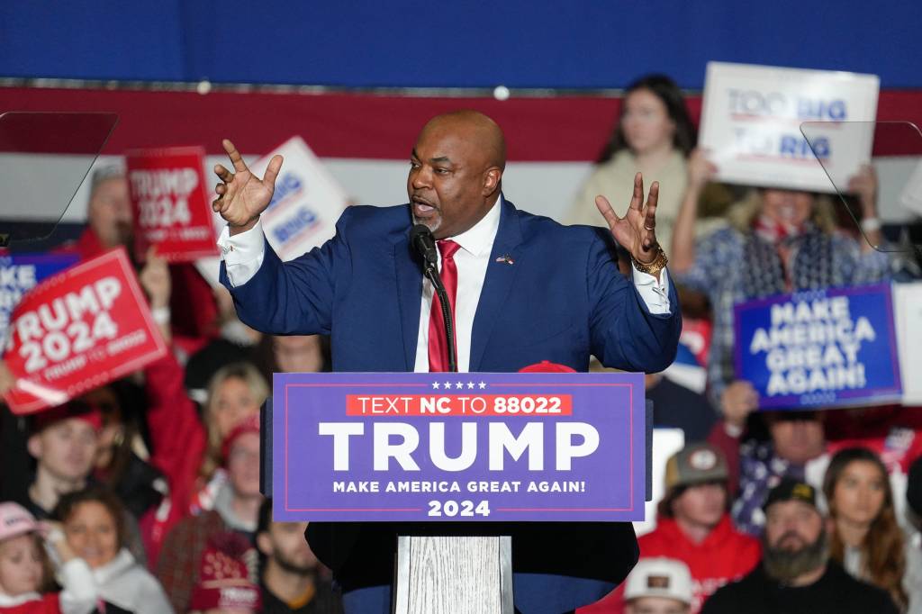 "In the latest example of the company Donald Trump keeps," the Democratic campaign said in a statement, "North Carolina Lt. Gov. Mark Robinson, who Donald Trump endorsed