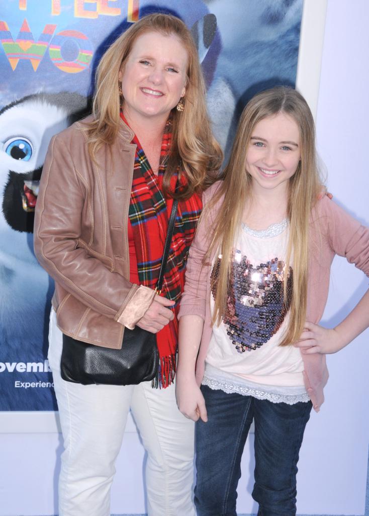 Nancy Cartwright and Sabrina Carpenter at the "Happy Feet Two" premiere