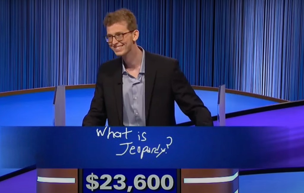 Drew Basile, the first “Survivor” contestant to compete on “Jeopardy!” amassed $129,601 in winnings in his seven-day winning streak. 