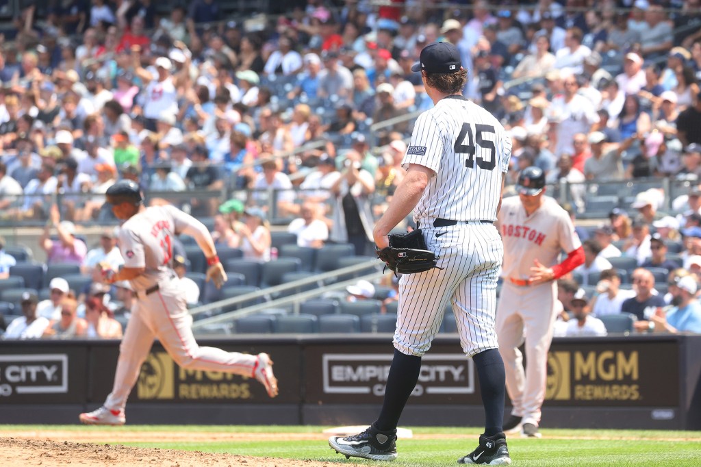 Gerrit Cole allowed a home run to Rafael Devers on Saturday.