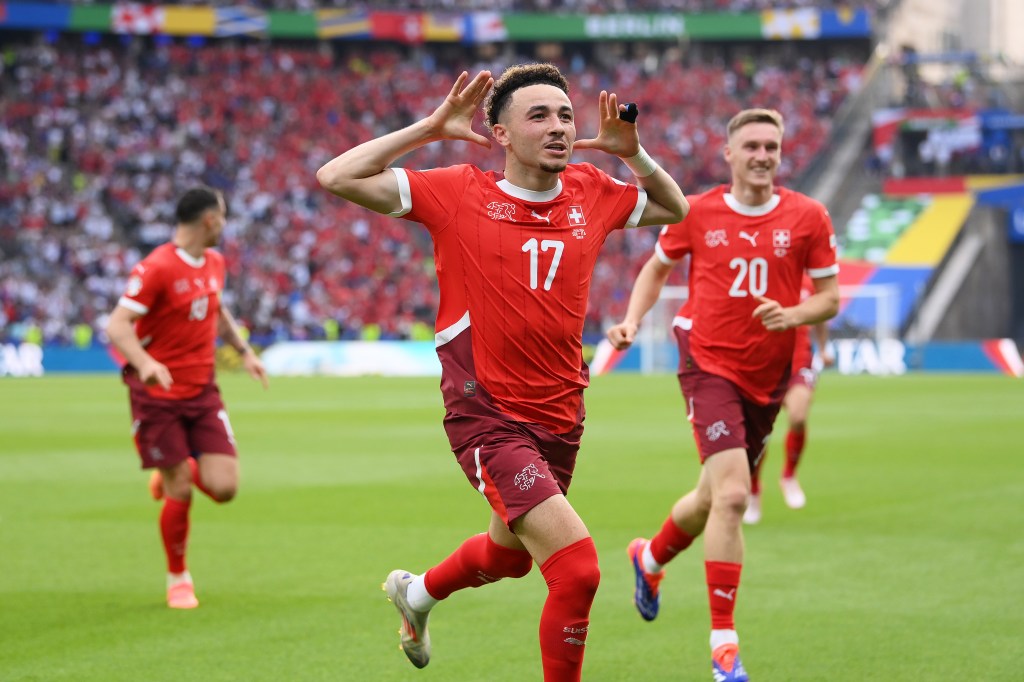 Ruben Vargas of Switzerland celebrates.