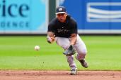 Jorbit Vivas warms up before the Yankees' game against the Orioles on Friday.